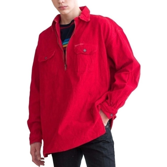 Marlboro Red Vintage 90’s Corduroy Pullover Shirt - Picture 1 of 11